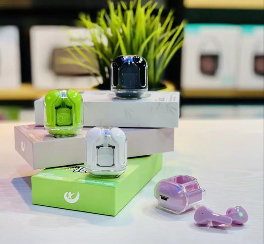 Air31 Wireless Bluetooth Earbuds – Transparent Crystal Design, Touch Control & HD Sound